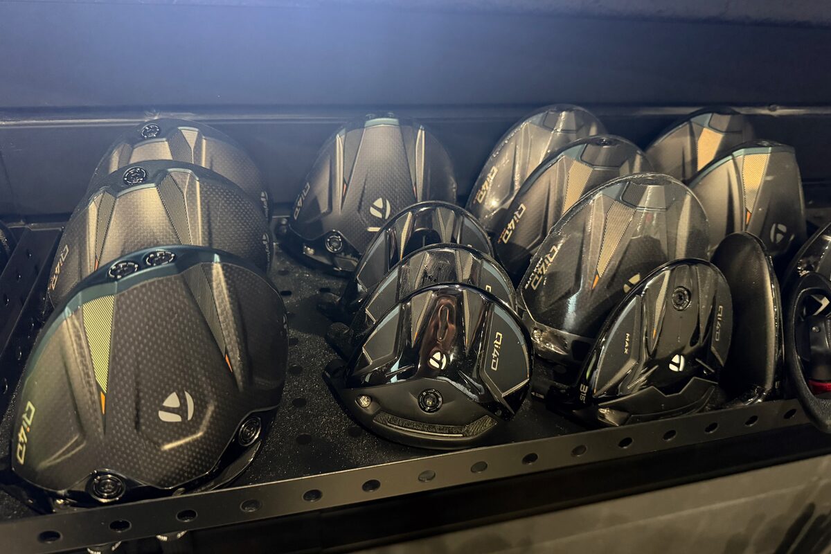 Driver heads lined up on a shelf, each one ready to be tried on a different shaft.